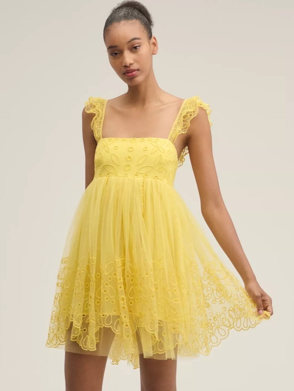 Let Me Be | Eyelet Tulle Mini Dress | NWT